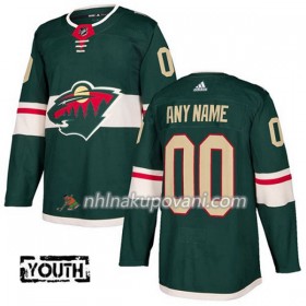Minnesota Wild Dresy Personalizované Adidas 2017-2018 Zelená Authentic - Dětské